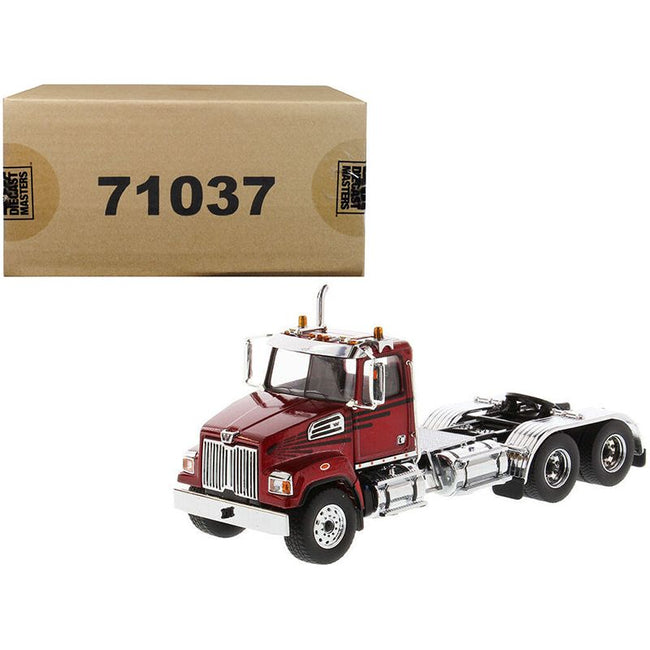 Western Star 4700 SF Tandem Day Cab Tractor Metallic Red 1/50 Diecast Model by Diecast Masters-Diecast Masters-ModelCars.com