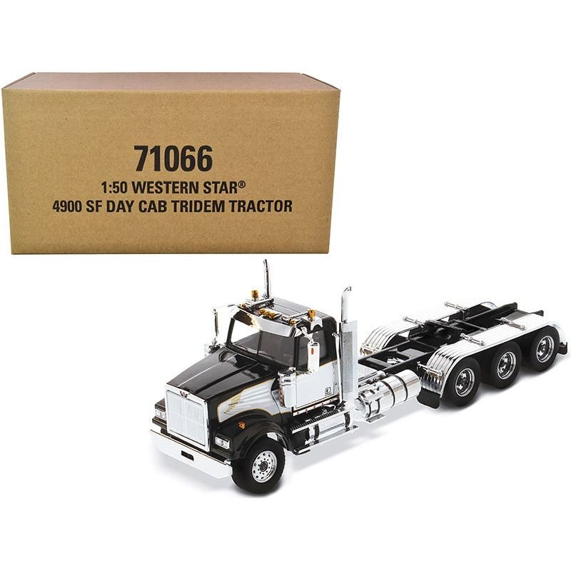 Western Star 4900 SF Tridem Day Cab Truck Tractor Black "Transport Series" 1/50 Diecast Model by Diecast Masters-Diecast Masters-ModelCars.com