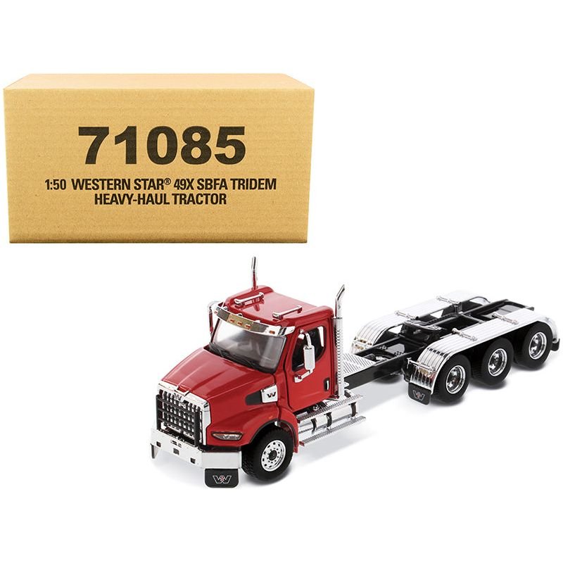 Western Star 49X SBFA Tridem Day Cab Heavy - Haul Truck Tractor Viper Red "Transport Series" 1/50 Diecast Model by Diecast Masters - Diecast Masters - ModelCars.com