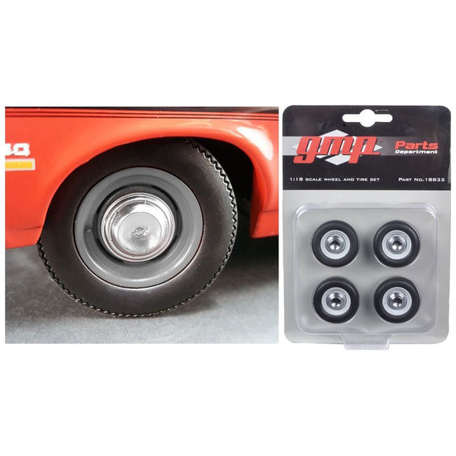 Wheel and Tire Set of 4 from 1970 Yenko Nova Dog Dish 1/18 by GMP - GMP - ModelCars.com
