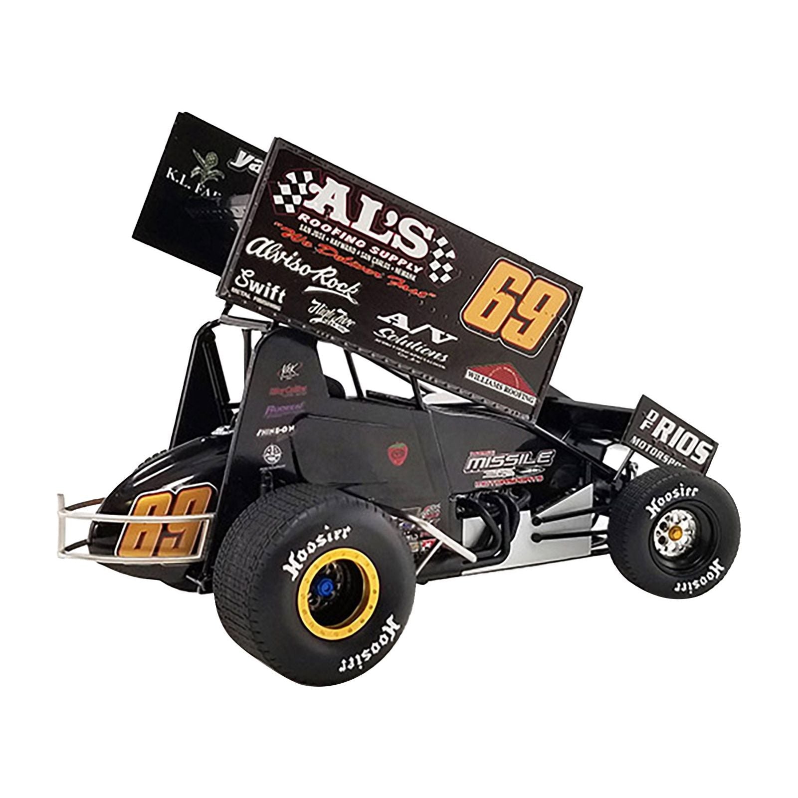 Winged Sprint Car 69 Bud Kaeding "Al's Roofing Supplies" Kaeding Performance "World of Outlaws" (2022) 1/18 Diecast Model Car by ACME - Acme - ModelCars.com